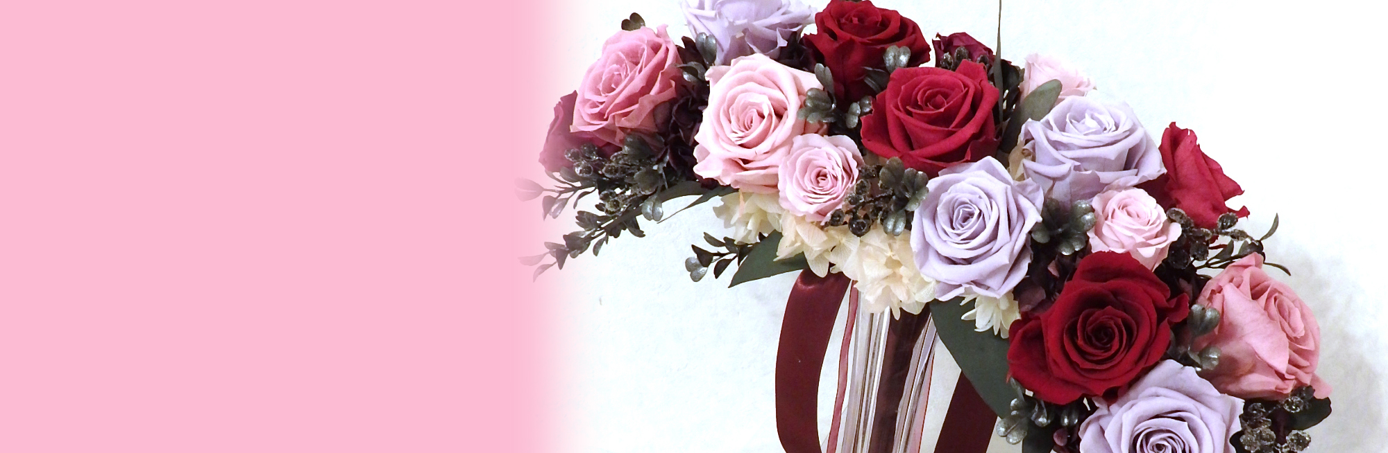 プリザーブドフラワー　クレッセントブーケ